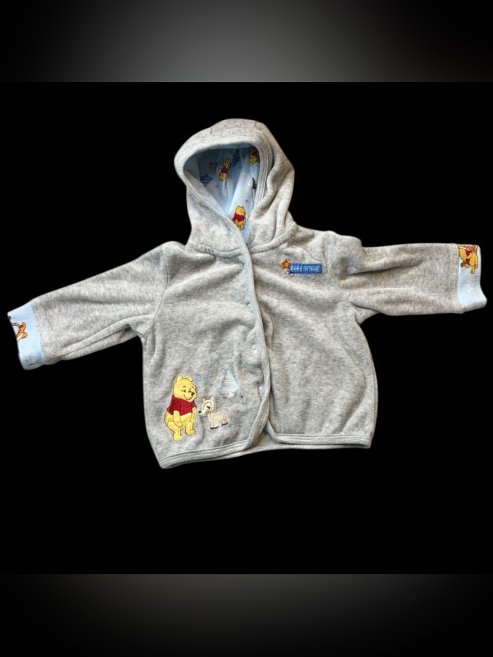 Winnie The Pooh Disney Forest Friends Kids Months Snap Jacket Hoodie Size 3-6 M